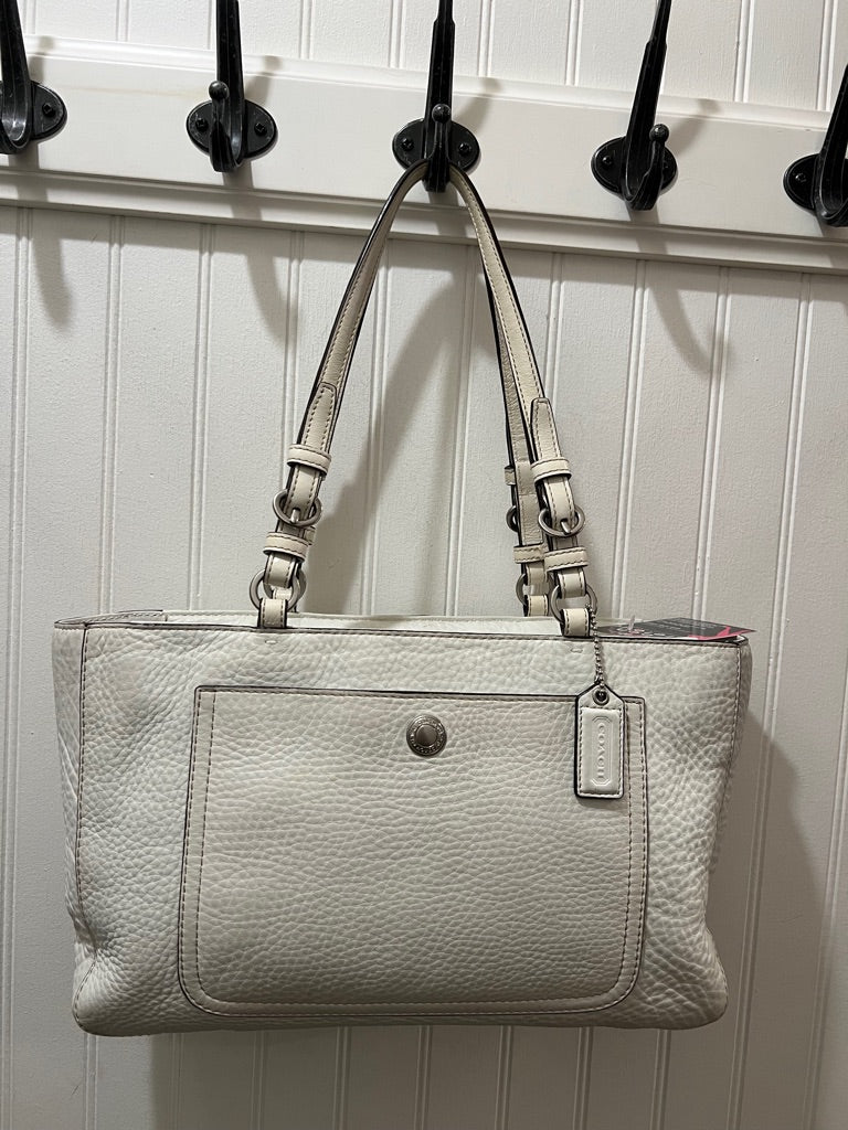 Ivory Coach Pebble leather tote