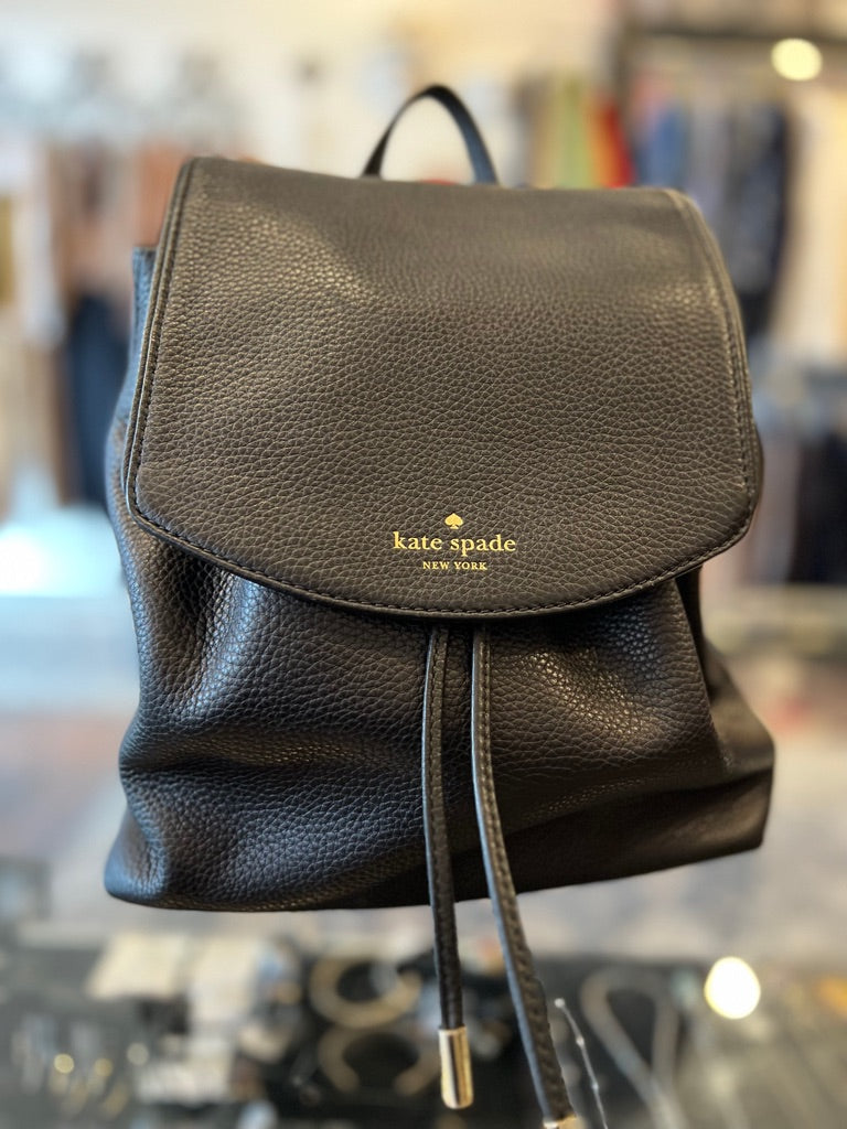 Black Kate Spade Leather Backpack - Main Image